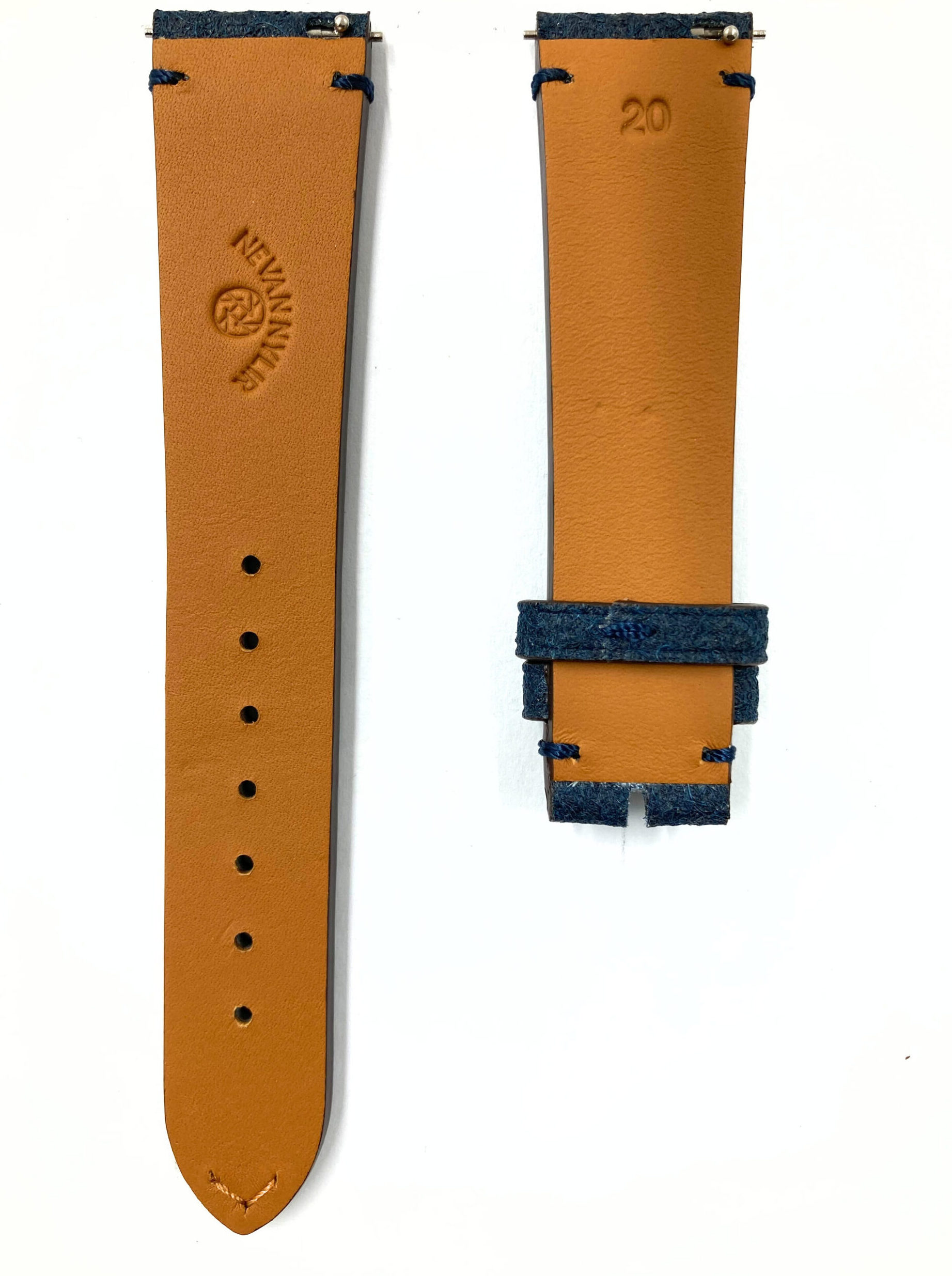 Vintage Flat Pineapple Vegan Watch Strap in Space Cadet Blue