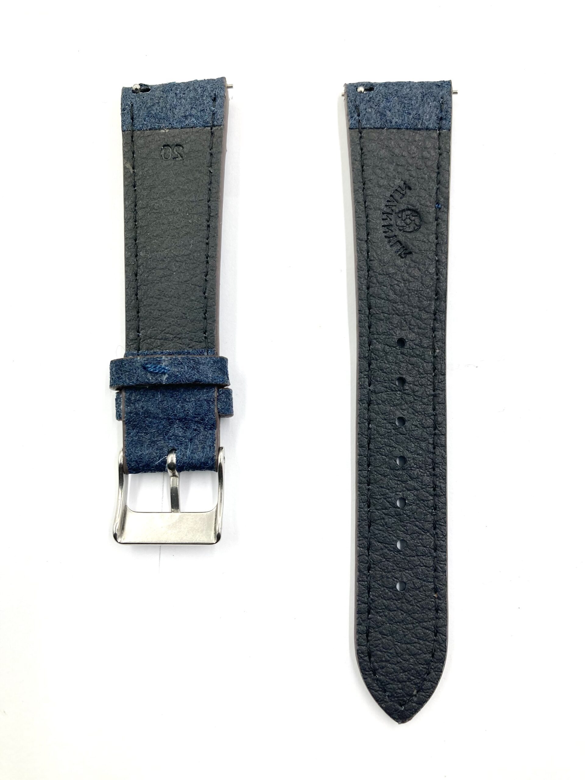 Pineapple Vegan Watch Strap Classic Flat in Navy Blue (BACK)